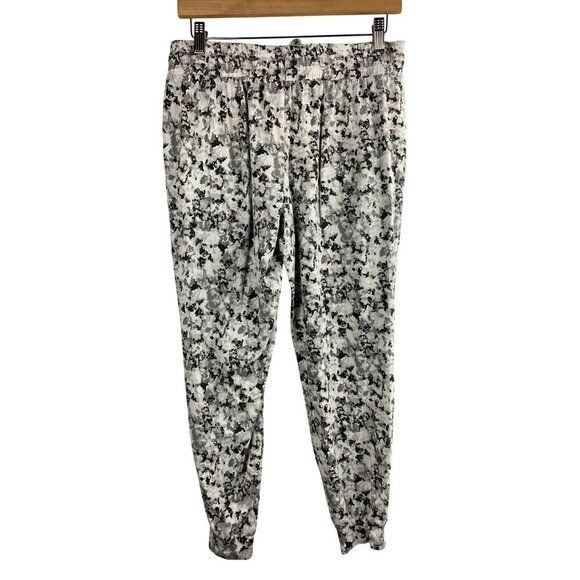 Muk Luks Womens Stretch Jogger Pants PM Cotton/Spandex Blend Black/White Camoufl - Picture 2 of 6